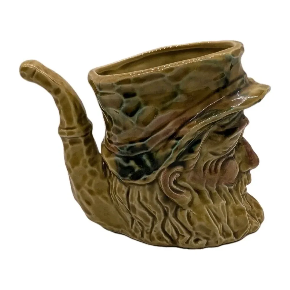 Enesco Face Mug Old Man Pipe Shape Handle Ceramic Planter